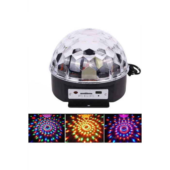  Led Işık Disko Topu Bluetooth Hoparlörlü USB Müzik Çalar Kumandalı