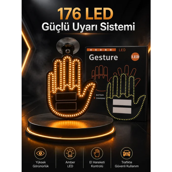 BUĞZ Led Işık El İşareti Araç Camı İçin Uzaktan Kumandalı