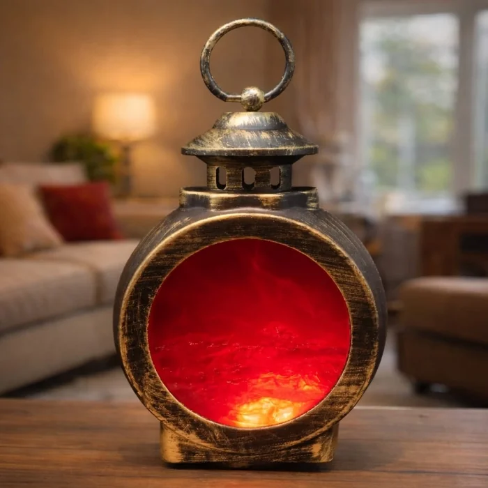 BUĞZ LED Işıklı Alev Efektli Dekoratif Şömine Fener