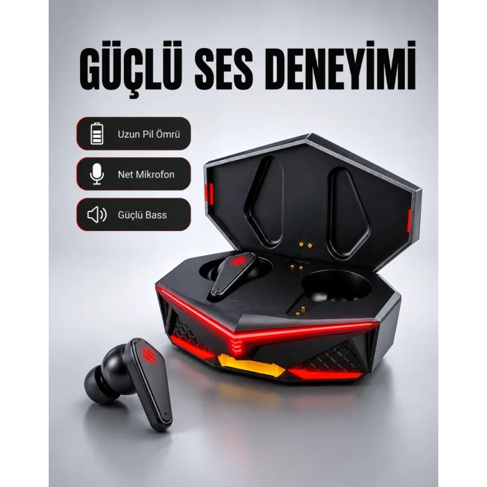 BUĞZ Led Işıklı Kablosuz Bluetooth 5.0 Gaming Kulaklık Yeni Nesil
