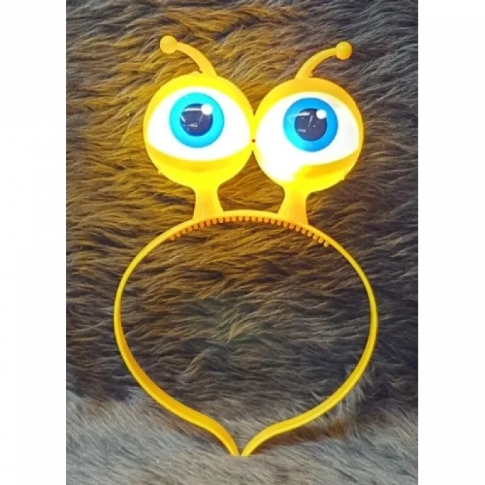  Led Işıklı & Pilli Uzaylı Göz Parti Tacı Sarı Renk