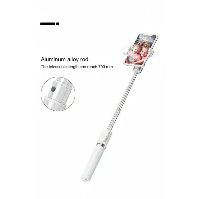 BUĞZ Led Işıklı Selfie Çubuğu Bluetooth Kumandalı Kablosuz Tripot Selfie Monopod Selfie Stick (Beyaz) ( BUĞZ )