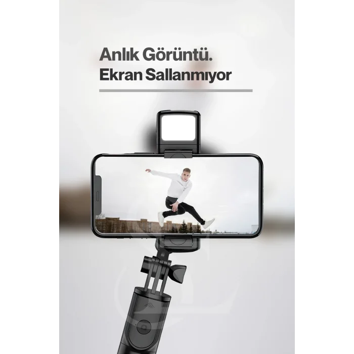 BUĞZ Led Işıklı Selfie Çubuğu Bluetooth Kumandalı Kablosuz Tripot Selfie Monopod Selfie Stick (Pembe) ( BUĞZ )