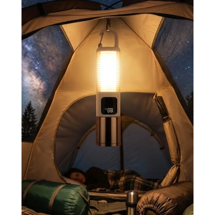 BUĞZ LED Kamp Lambası USB Şarjlı 500 Lümen Parlaklık Güç Göstergeli Taşınabilir Fener