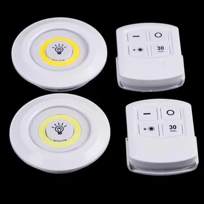 BUĞZ Led Lamba 3lü Uzaktan Kumandalı Yapışkanlı Beyaz Işık - Lisinya