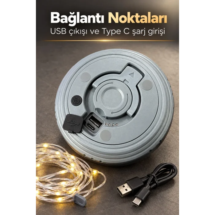 BUĞZ LED Şeritli Kamp Işığı Type C Şarj Girişli - BUĞZ