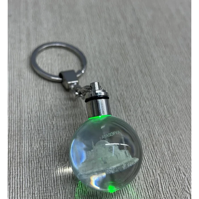 Ledli Ayasofya Tasarımı Kristal Anahtarlık
