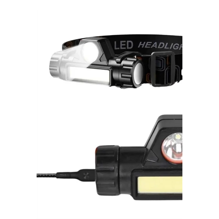 BUĞZ Ledli Şarjlı Kafa Lambası LED Şarjlı Su Geçirmez Kafa Feneri - Lisinya