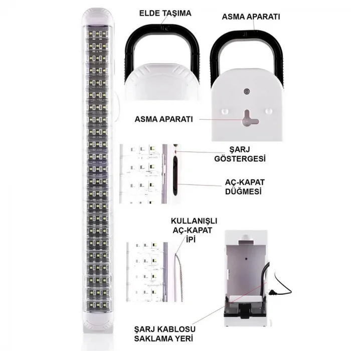 BUĞZ Ledpoint Lp-6069 Akülü 69 Led Şarjlı Işıldak