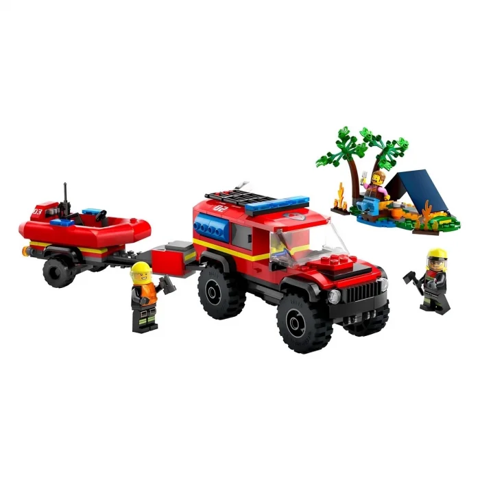  LEGO 4x4 Kurtarma Botlu İtfaiye Kamyonu