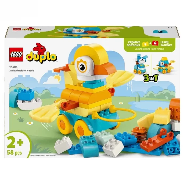  LEGO DUPLO Kasabası 3’ü 1 Arada Tekerlekli Hayvanlar 10448