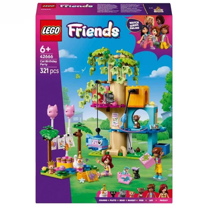  LEGO Friends Kedi Doğum Günü Partisi ve Ağaç Ev 42666