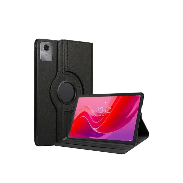 BUĞZ Lenovo Tab M11 Tb330fu 360 Tablet Deri Kılıf - Siyah