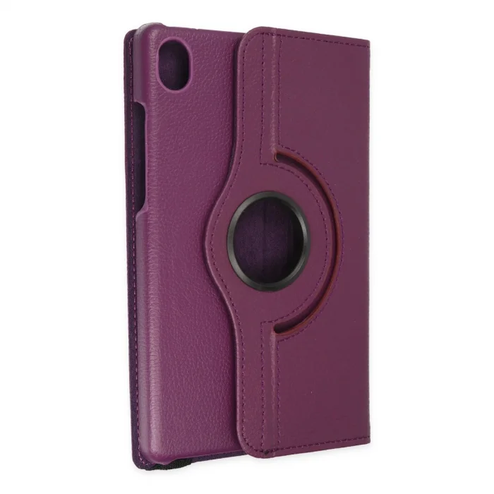 BUĞZ Lenovo Tab M8 Kılıf 360 Tablet Deri Kılıf - Mürdüm