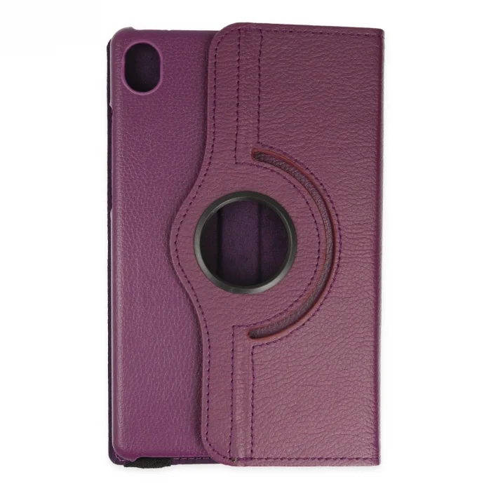 BUĞZ Lenovo Tab M8 Kılıf 360 Tablet Deri Kılıf - Mürdüm