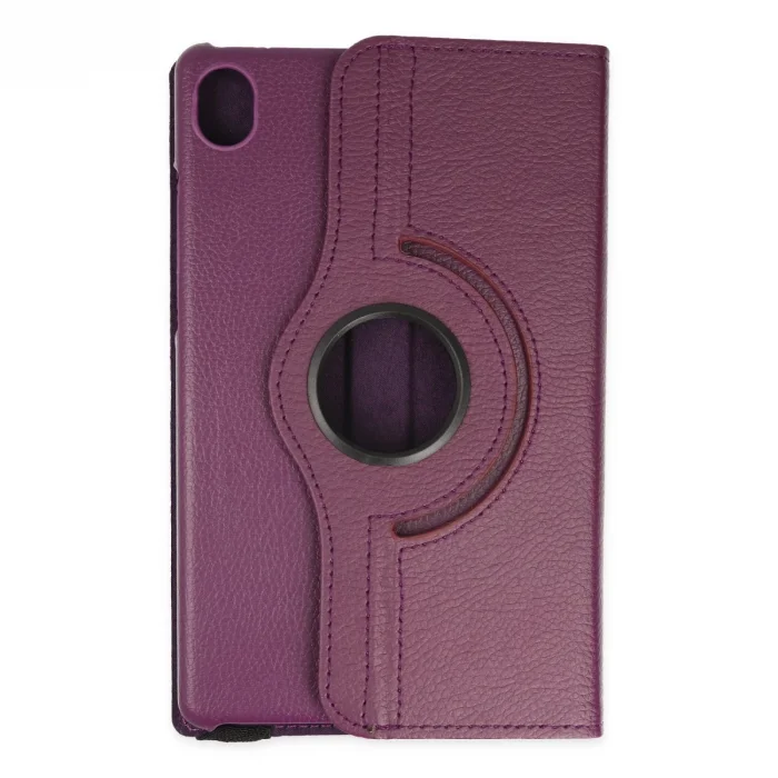 BUĞZ Lenovo Tab M8 Kılıf 360 Tablet Deri Kılıf - Mürdüm