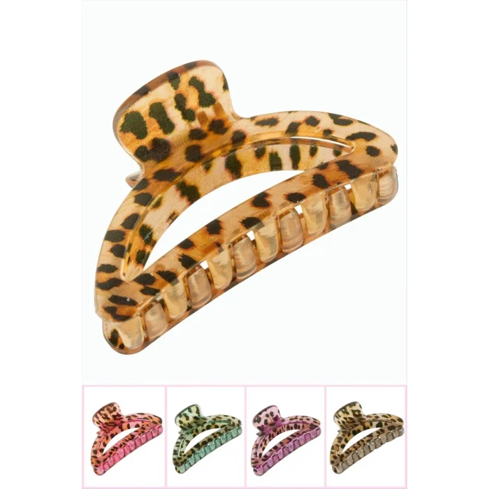 BUĞZ Leopar Desenli Oval Mandal Toka 8 cm