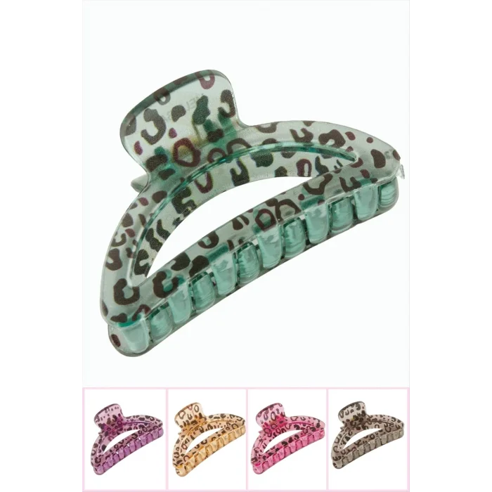 BUĞZ Leopar Desenli Oval Mandal Toka 8 cm