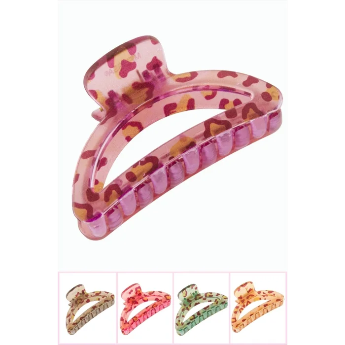BUĞZ Leopar Desenli Oval Mandal Toka 8 cm