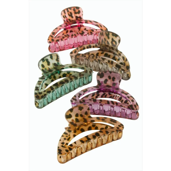 BUĞZ Leopar Desenli Oval Mandal Toka 8 cm