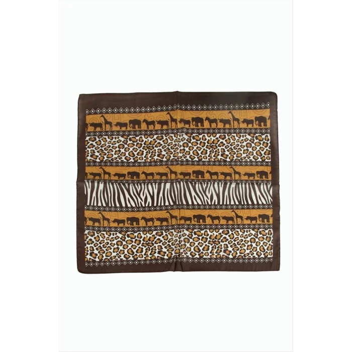 BUĞZ Leopar Desenli Zr Şifon Fular 50*50 cm