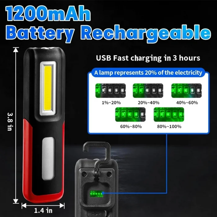 BUĞZ Lightingx Lx-028 Cob Led Mıknatıslı Çalışma Lambası Tamirci Feneri