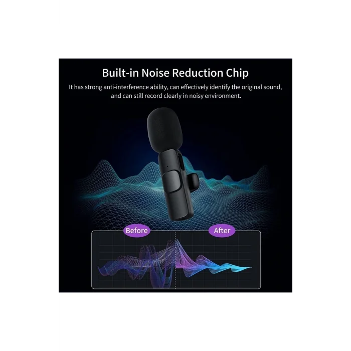 BUĞZ Lightning Girişli Iphone Uyumlu Ikili Kablosuz Yaka Mikrofonu Youtube Facebook Tiktok Vlog ( BUĞZ )