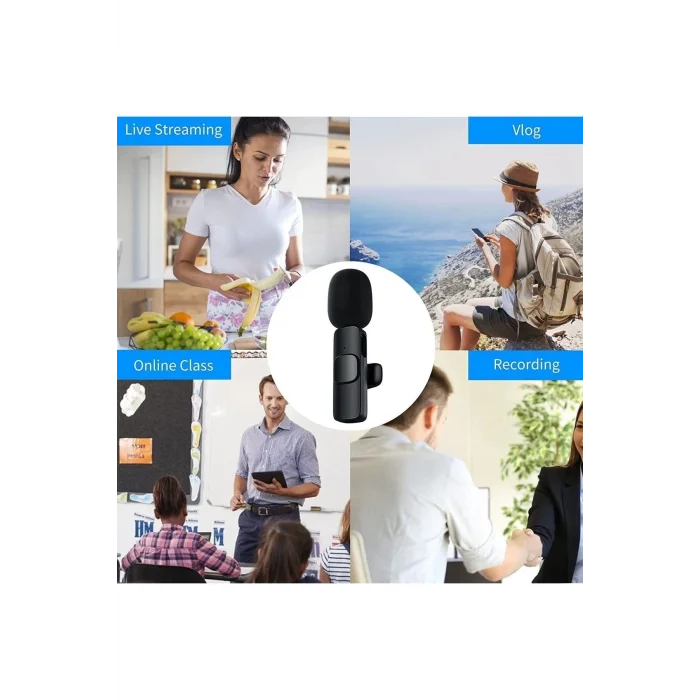 BUĞZ Lightning Girişli Iphone Uyumlu Ikili Kablosuz Yaka Mikrofonu Youtube Facebook Tiktok Vlog ( BUĞZ )