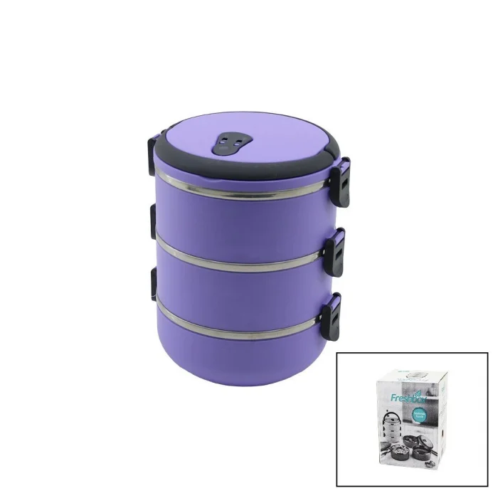 BUĞZ LİLA 3LÜ SEFER TASI SAKLAMA KABI 1.8LT