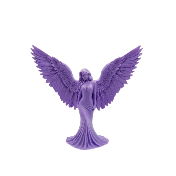 BUĞZ Lila Melek Biblo 3D Dekoratif Angel Figür Ev Aksesuarı