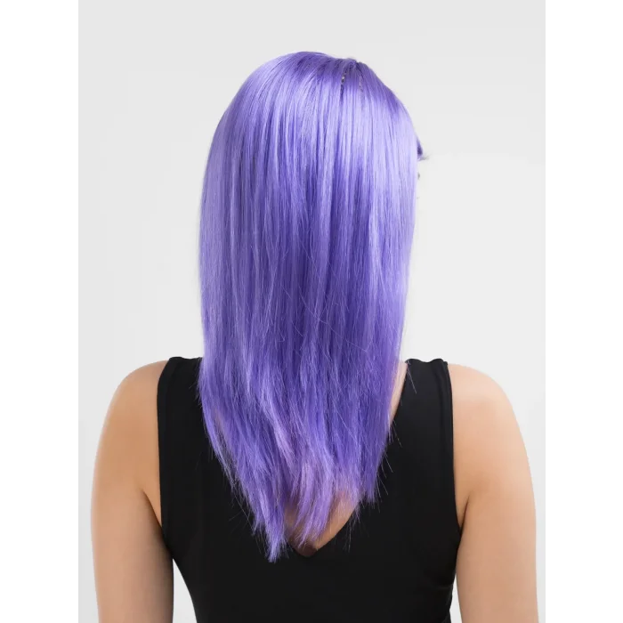  Lila Renk Uzun Düz Parti Peruğu