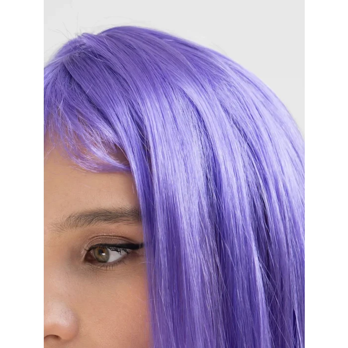 BUĞZ Lila Renk Uzun Düz Parti Peruğu