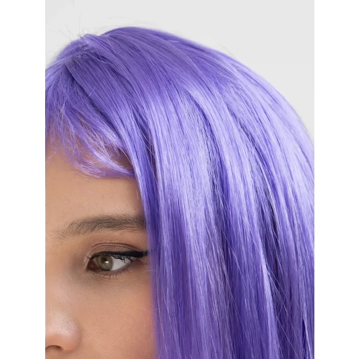 BUĞZ Lila Renk Uzun Düz Parti Peruğu