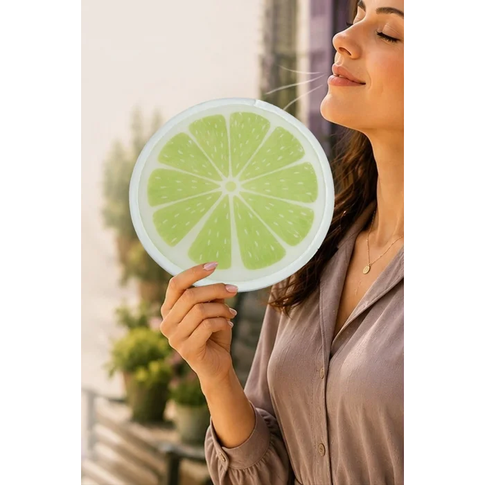 BUĞZ Limon Desenli Kore Yelpaze