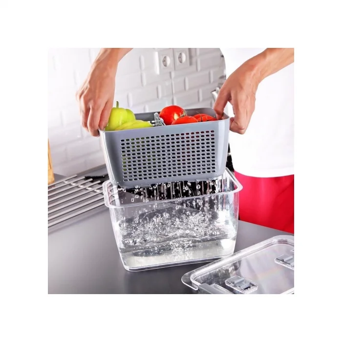  Lossa Süzgeçli Ve Bölmeli Organizer Meyve Sebze Saklama Kabı 5 Lt