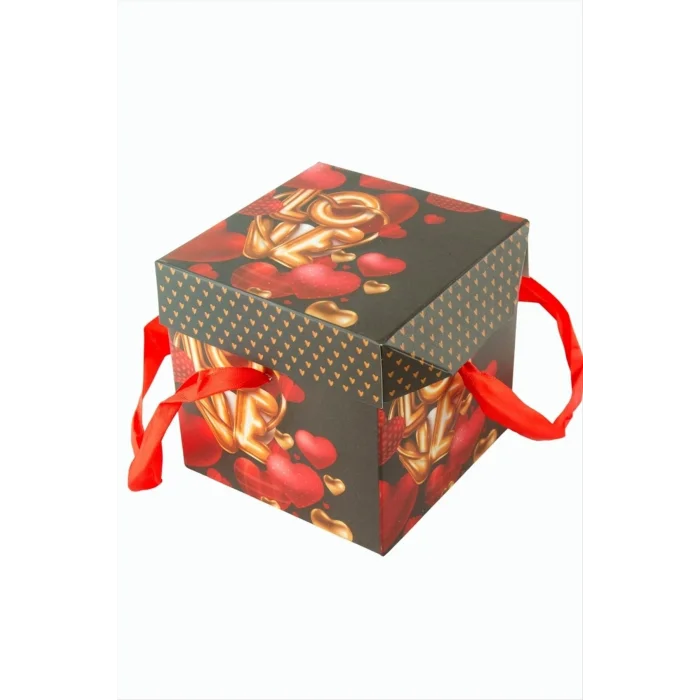 BUĞZ Love Yazılı Simli Kare Hediyelik Kutu 22 cm