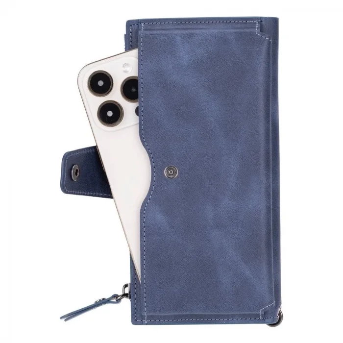  Lozan Hanger 6.5 inch Uyumlu Deri Kartlıklı Kılıf Antik Mavi