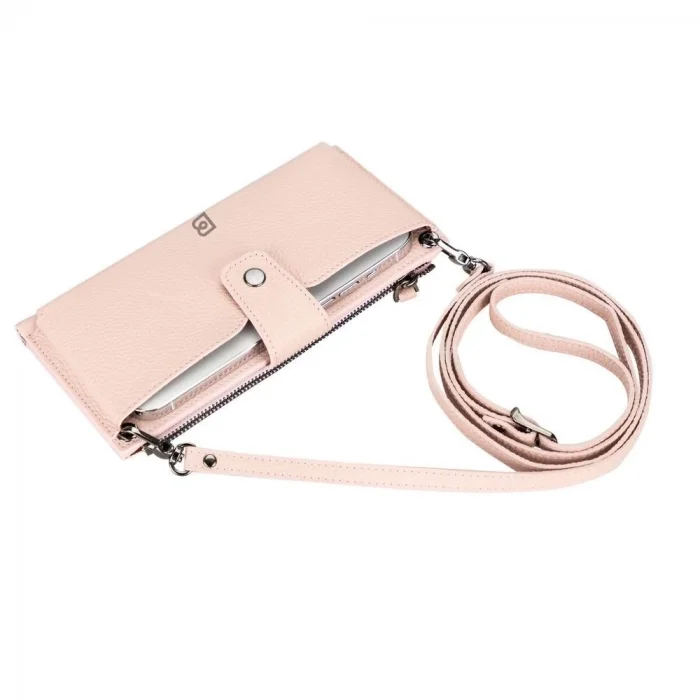 BUĞZ Lozan Strap 6.5 inch Uyumlu Deri Kartlıklı Kılıf ERC5 Pembe