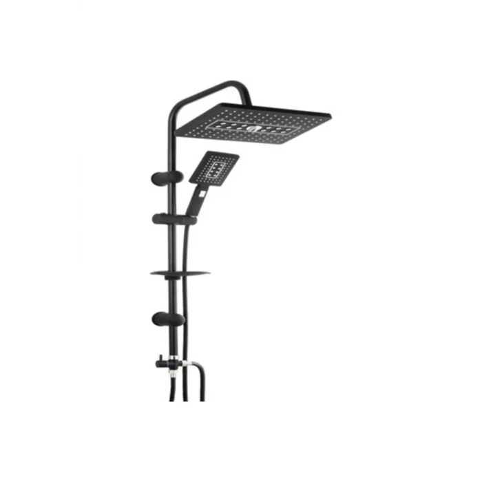 BUĞZ Lüks Robot Duş Seti Mat Siyah Dikdörtgen | Çok Fonksiyonlu Yağmur Robot Duş Sistemi Siyah ( BUĞZ )