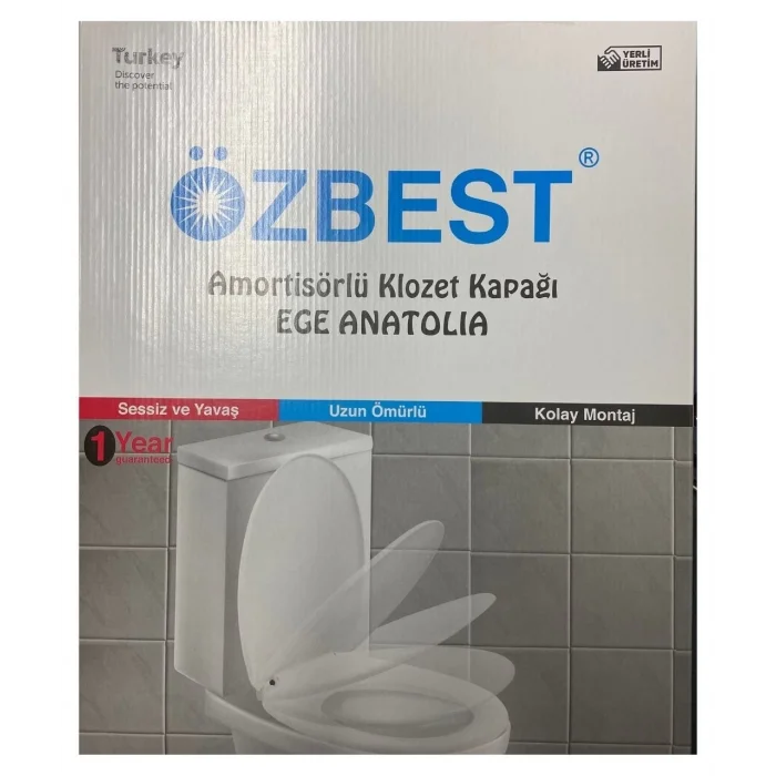 BUĞZ Lüks Yavaş Kapanan Amortisörlü Klozet Kapağı Ses Önleyicili, Kolay Montaj Her modele uyumlu