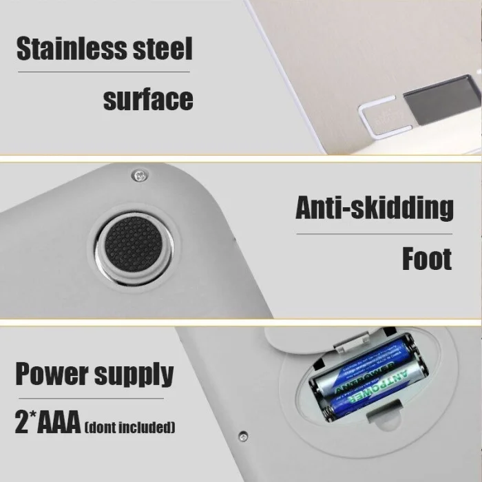 BUĞZ Lüx Dijital Mutfak Terazisi 5 Kg 1 Gr Hassas Paslanmaz Çelik + Pil