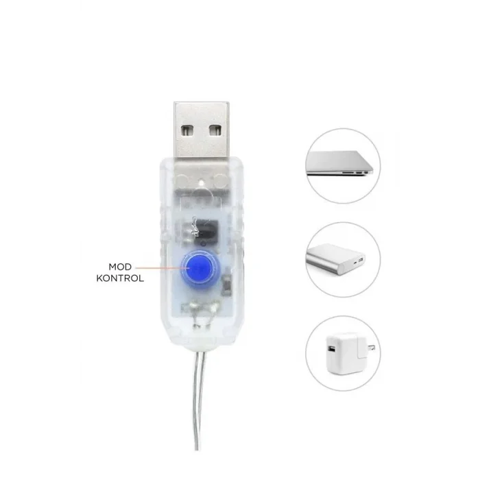 BUĞZ Lw-7 300 Ledli 10 Sarkıt Perde Led Işık, 8 Modlu Uzaktan Kumandalı, 3x3 Metre Peri Telli Led