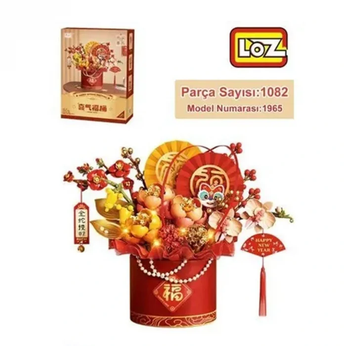 BUĞZ LZ-1965 KIRMIZI EBEDİ ÇİÇEK SANAT KOVASI 1082 PARÇA BLOCK OYUNCAK