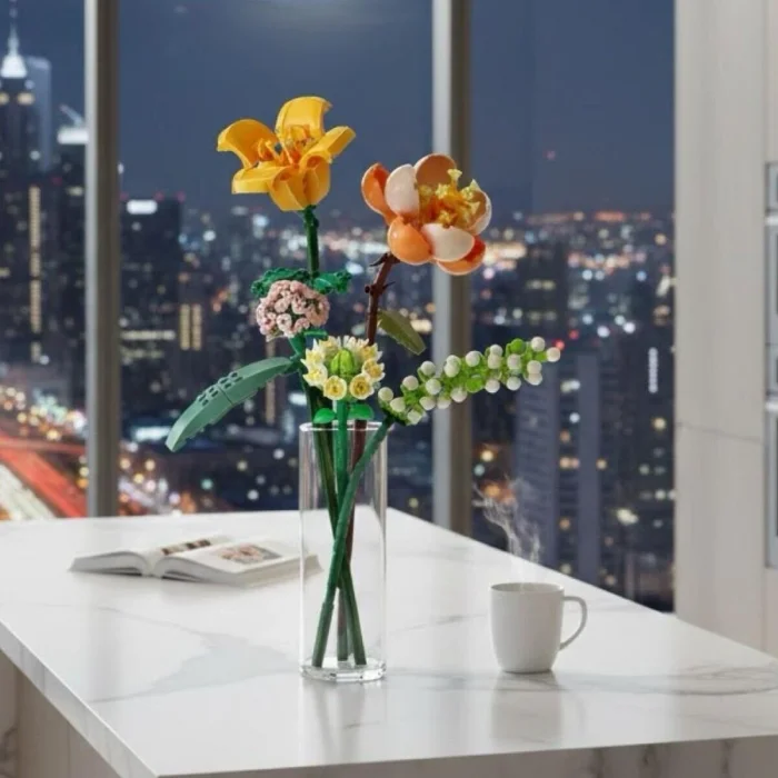 BUĞZ LZ1658 LOZ Eternal Flowers Serisi - Güneşli ve Enerjik Turuncu 456 Parça Yapım Seti