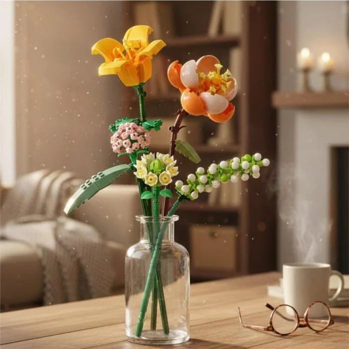 BUĞZ LZ1658 LOZ Eternal Flowers Serisi - Güneşli ve Enerjik Turuncu 456 Parça Yapım Seti