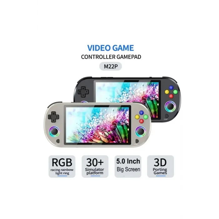 BUĞZ M22 Pro Retro Oyun Konsolu 5.0 ’’ıps Ekran Dahili 20000+ Oyun Emülatörleri Rgb Led Joystick