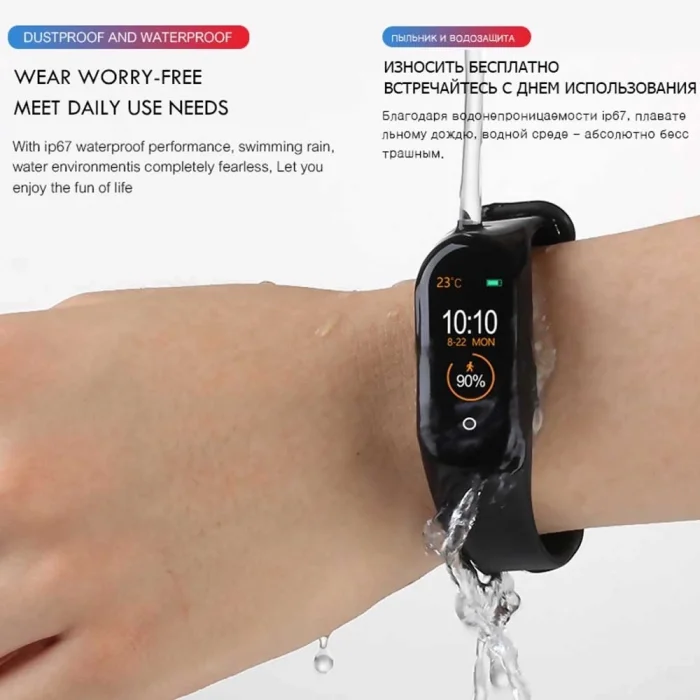  M4 Akıllı Saat Bileklik Kalp Hızı Kan Basıncı Nabız Pedometre Smart Watch