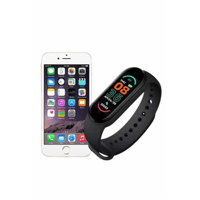  M6 Akıllı Bileklik Siyah Adımsayar Spor Takibi Android ve İOS Uyumlu