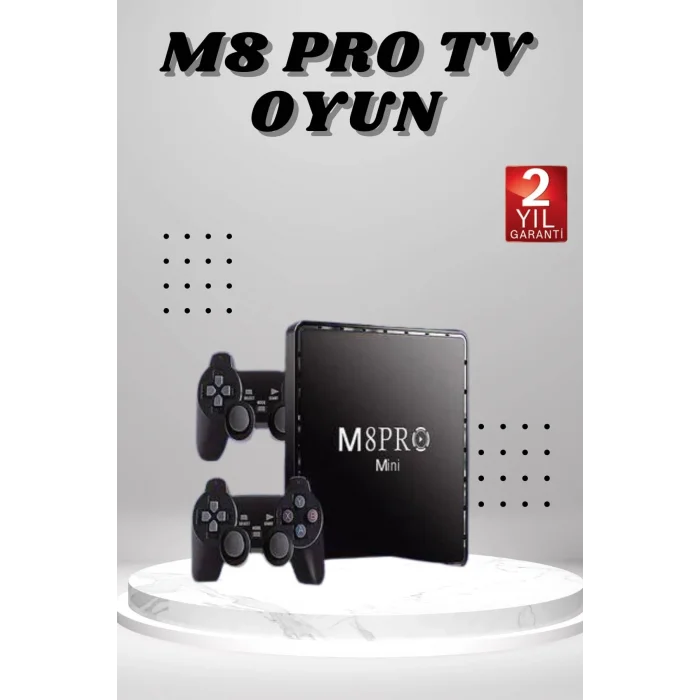  M8 PRO Mini 2.4G 10K ultra HD 64 GB TV BOX Android TV GAME BOX  2 Adet Oyun Konsolu
