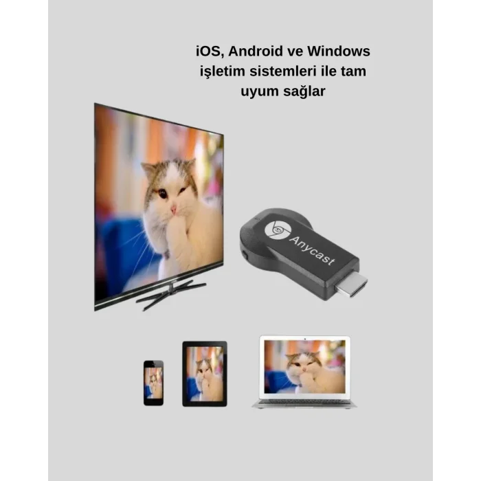 BUĞZ M9 Plus Kablosuz HDMI Görüntü Aktarıcı – Tak Çalıştır, iOS Android Windows Uyumlu